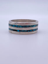 Load image into Gallery viewer, Turquoise Inlay on Sterling Band
