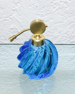 Blue Swirl Glass Perfume Bottle