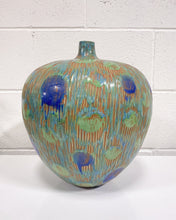 Load image into Gallery viewer, Bulbous Ceramic Peacock Vase
