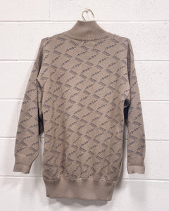 Vintage Tan Wool Long Sweater (M)