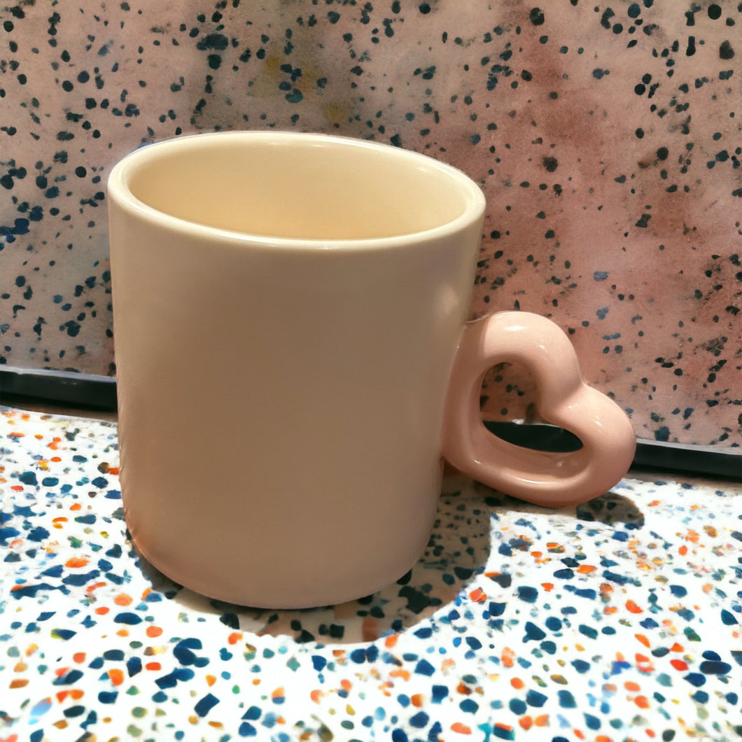 Heart Coffee Cup Pink Handle