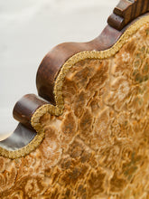Load image into Gallery viewer, Edwardian Solid Walnut Frame Victorian Damask Gold Sofa
