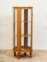 Load image into Gallery viewer, Oak Round Vintage Curio Cabinet
