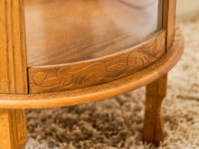Load image into Gallery viewer, Oak Round Vintage Curio Cabinet
