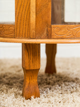 Load image into Gallery viewer, Oak Round Vintage Curio Cabinet
