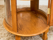 Load image into Gallery viewer, Oak Round Vintage Curio Cabinet
