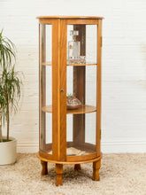 Load image into Gallery viewer, Oak Round Vintage Curio Cabinet
