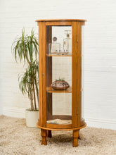 Load image into Gallery viewer, Oak Round Vintage Curio Cabinet

