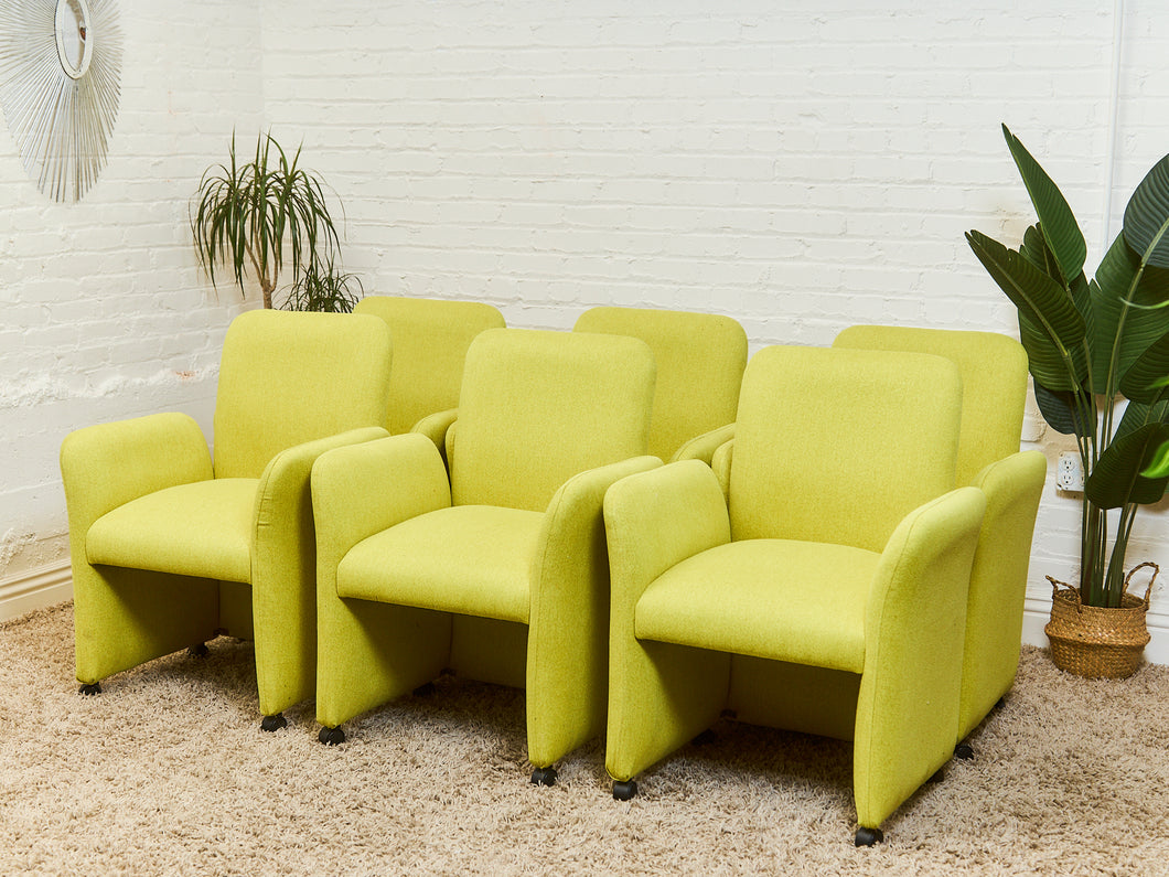 Set of 6 Chicklet Style Newly upholstered Post Modern Chairs