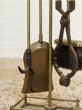 Load image into Gallery viewer, Antique Fireplace Tools Set Lady Barbola Swag Ribbon Victorian Metal Vtg.
