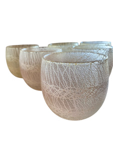 Set Six Low Ball Spaghetti Tumblers