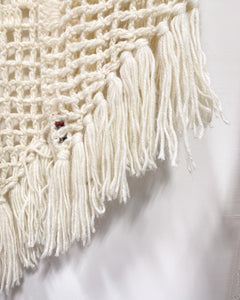 Vintage Cream Crochet Shawl