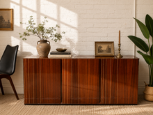 Load image into Gallery viewer, Vintage Italian High-Gloss Wood Three-Door Credenza

