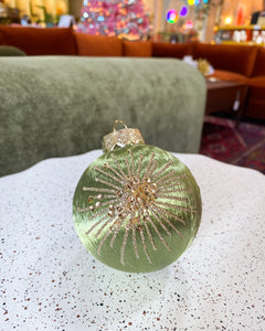 Green Starburst Ball Ornament