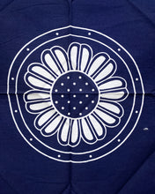 Load image into Gallery viewer, Navy Blue Scarf with Flower in Center
