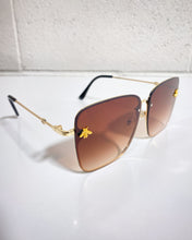 Load image into Gallery viewer, Brown Sunnies with Bee Detail 🐝
