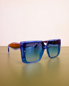 Blue Rectangular Sunnies