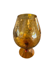 As Found Large Midcentury Amber Compote