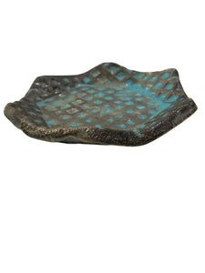Hexagonal Turquoise Blue Textured Catchall