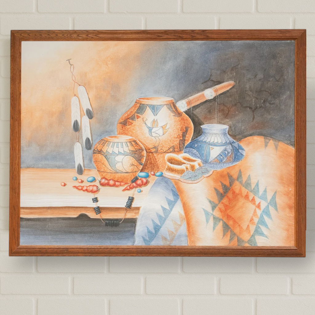 Vintage Pottery Still Life Framed