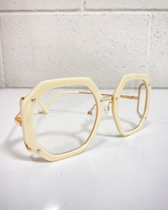 Cream Frame Glasses