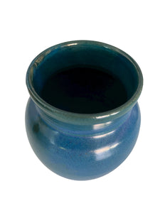 Small Speckled Blue with hints of Green Pottery Vase