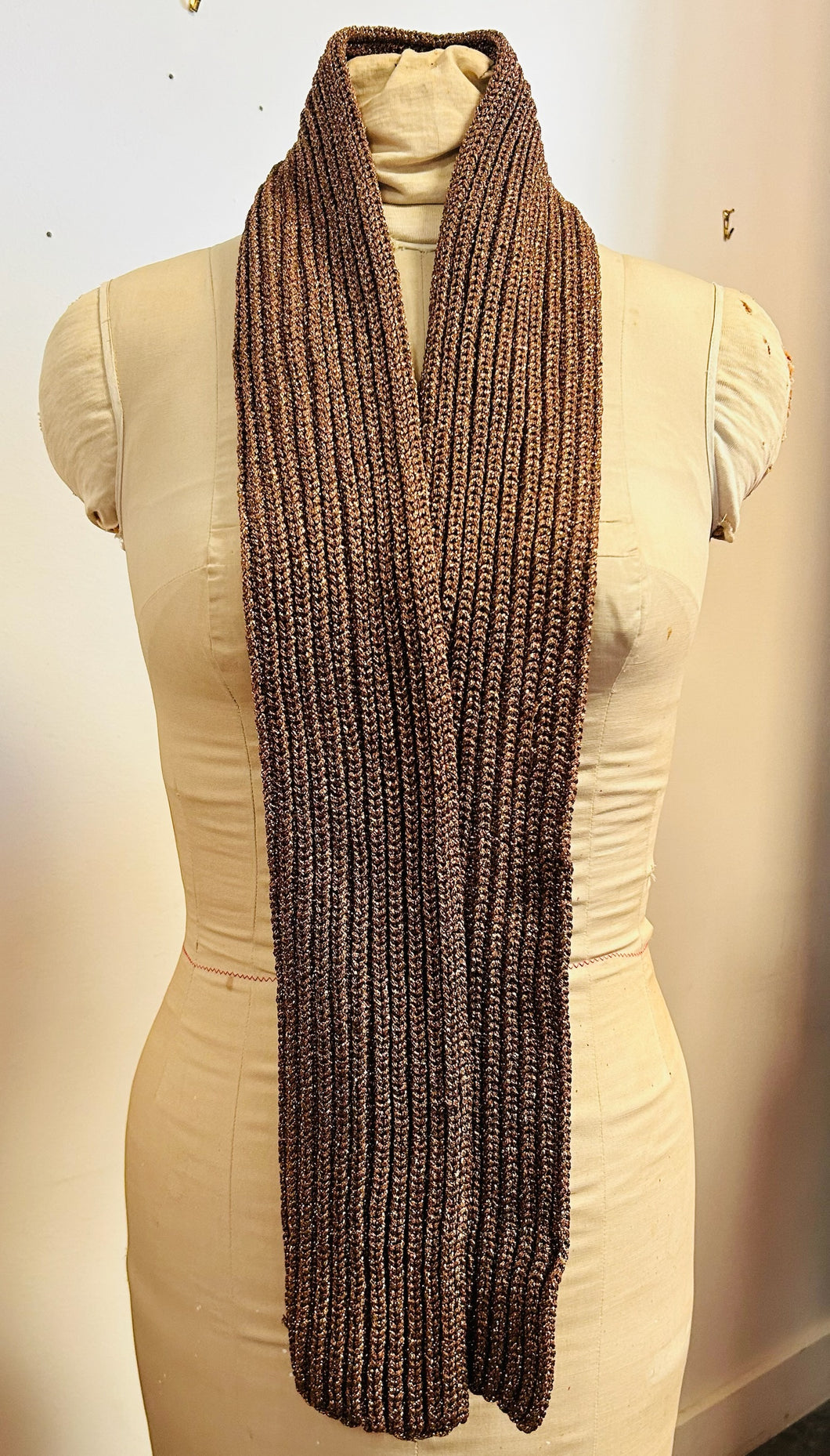 Woven Metallic Gold Scarf