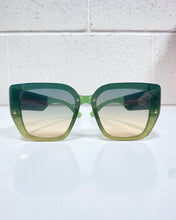 Load image into Gallery viewer, Oversized Green Sunnies with Red and Black Detail
