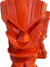 Load image into Gallery viewer, Pair of Orange Red Tiki Sculptures
