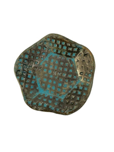 Small Textured Turquoise Blue Stoneware Catchall