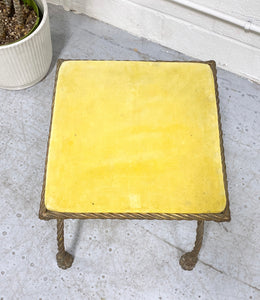 Vintage Metal Rope Ottoman-  Includes new fabric