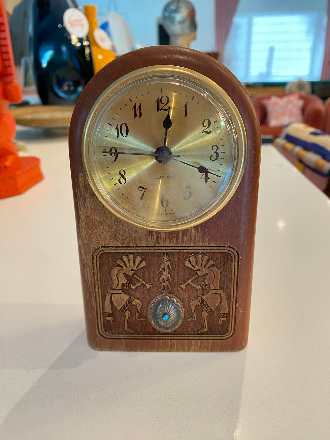 Native American Carved Clock
