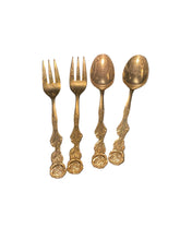 Load image into Gallery viewer, Gold Electroplated Spoon and Fork Set
