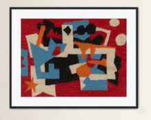 Load image into Gallery viewer, Pair of Fiber Art needlework tapestry in the manner of Stuart Davis

