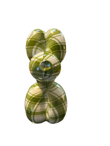 Green plaid balloon dog