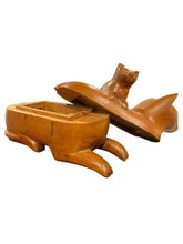 Load image into Gallery viewer, Wood Carved Cat Box
