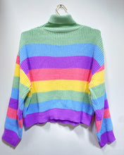 Load image into Gallery viewer, Pastel Striped Crop Sweater (XL)
