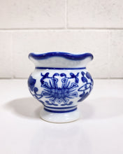 Load image into Gallery viewer, Mini Floral Blue and White Vase
