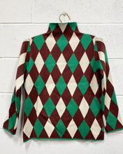 Load image into Gallery viewer, Brown, Green and Cream Diamond Pullover (L)

