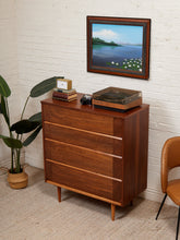 Load image into Gallery viewer, Restored Highboy Sleek Walnut Dresser
