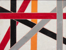 Load image into Gallery viewer, Intersections in Crimson Geometric Abstract Painting in Red Black Gray and Orange by Julio De La Concha
