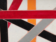 Load image into Gallery viewer, Intersections in Crimson Geometric Abstract Painting in Red Black Gray and Orange by Julio De La Concha
