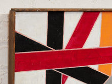 Load image into Gallery viewer, Intersections in Crimson Geometric Abstract Painting in Red Black Gray and Orange by Julio De La Concha
