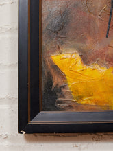 Load image into Gallery viewer, Watchful Eyes Framed Abstract Figurative Painting with Dripping Black Detail
