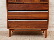 Load image into Gallery viewer, Restored Walnut Highboy Dresser with Black Lines
