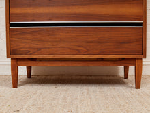 Load image into Gallery viewer, Restored Walnut Highboy Dresser with Black Lines
