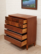 Load image into Gallery viewer, Restored Walnut Highboy Dresser with Black Lines
