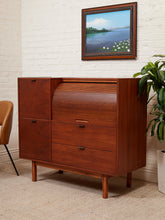 Load image into Gallery viewer, Vintage Secretary Highboy Tambour desk
