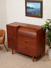 Load image into Gallery viewer, Vintage Secretary Highboy Tambour desk
