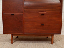 Load image into Gallery viewer, Vintage Secretary Highboy Tambour desk
